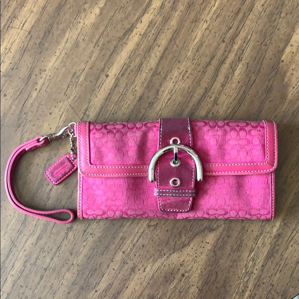 Pink Coach Wallet Wristlet